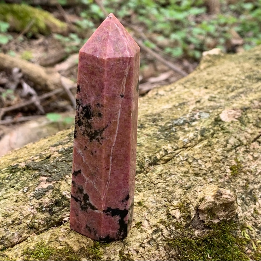 Rhodonite Tower crystal gemstone.